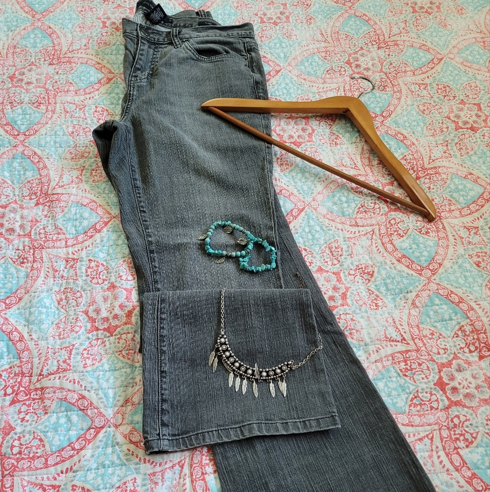 Calvin Klein Black Washed Flare Jeans